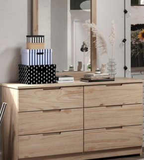 Sandstone 6 Drawer Dresser with Mirror